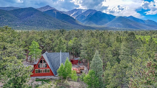 16495 Mt Princeton Rd, Buena Vista, CO 81211 - view of mountain backdrop featuring a heavily wooded area