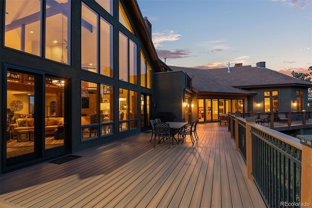 view of deck at dusk