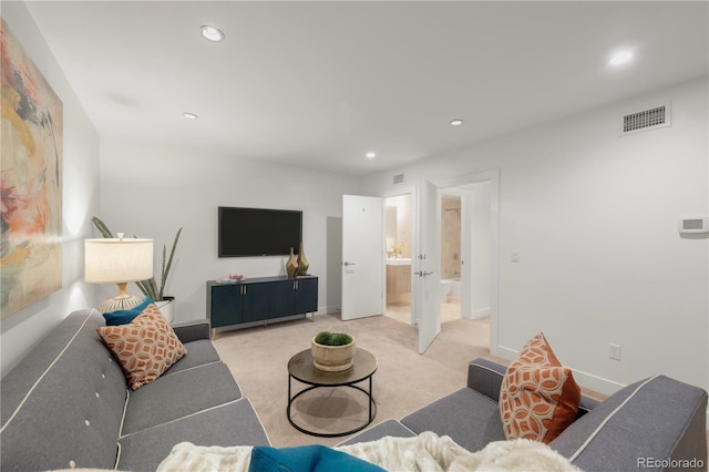 2314 S University Blvd, Denver, CO 80210 - living area with recessed lighting, light colored carpet, and baseboards