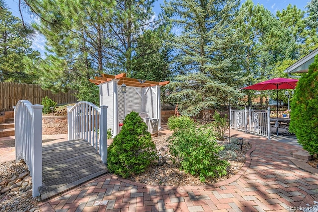 view of patio / terrace with a pergola