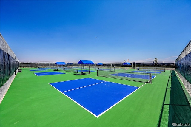 view of tennis court with basketball court