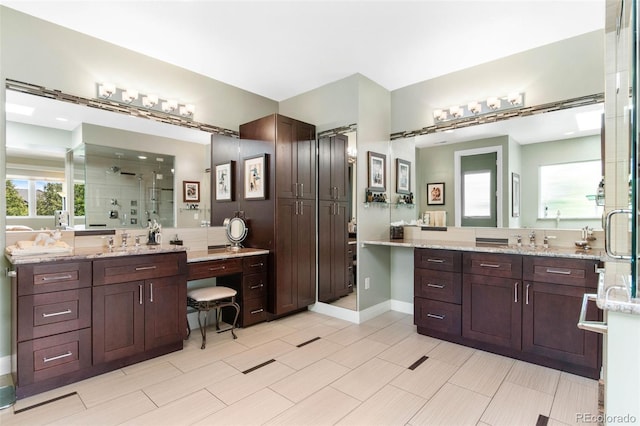 1344 S Saint Paul St, Denver, CO 80210 - bathroom with a stall shower and vanity