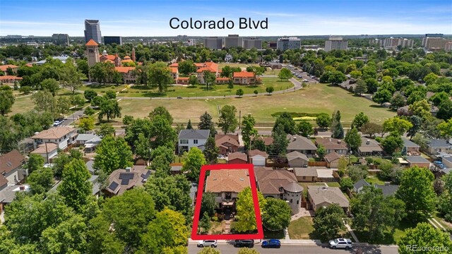 1344 S Saint Paul St, Denver, CO 80210 - view of urban area with property boundaries highlighted