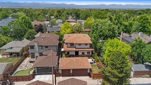 1344 S Saint Paul St, Denver, CO 80210 - aerial view of residential area with a mountainous background