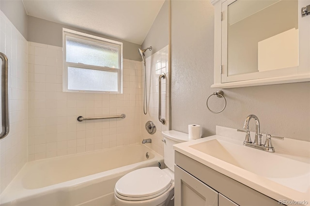 1187 Syracuse St, Denver, CO 80220 - bathroom featuring a textured wall, vanity, and  shower combination