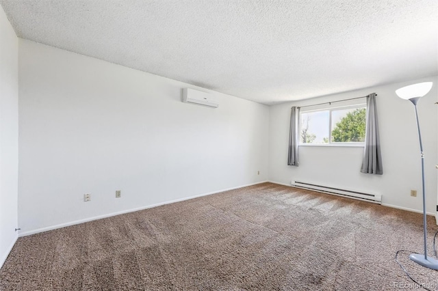 5372 E 108th Pl, Thornton, CO 80233 - carpeted spare room with a baseboard radiator, a wall unit AC, and a textured ceiling