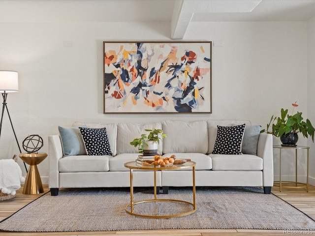 living area featuring wood finished floors