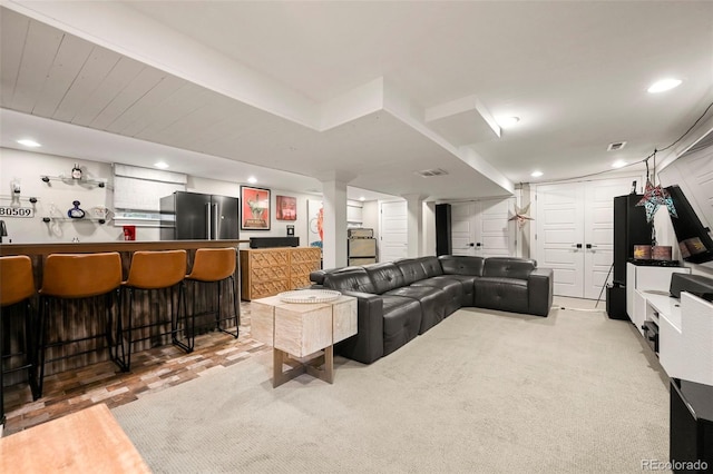 2805 S Sherman St, Englewood, CO 80113 - living area with a bar and recessed lighting
