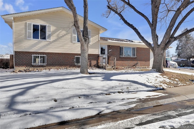 view of split level home