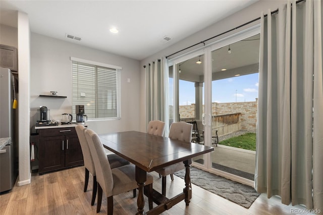 16369 Alberta Dr, Parker, CO 80134 - dining room featuring light wood-type flooring and recessed lighting