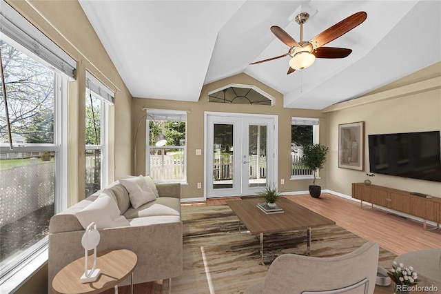7870 Sunflower Grn Unit 151, Frederick, CO 80530 - sunroom with french doors and vaulted ceiling