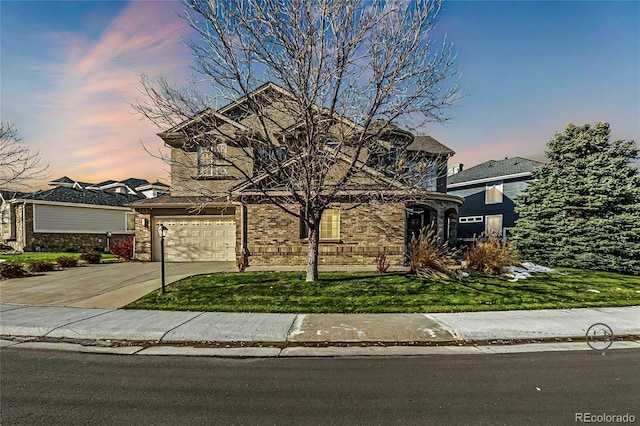 view of property with a garage