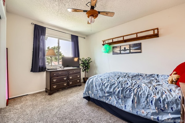 5133 E Essex Ave, Castle Rock, CO 80104 - carpeted bedroom with a textured ceiling and a ceiling fan