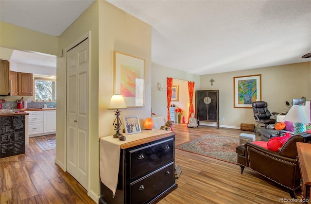 3006 Oro Blanco Dr, Colorado Springs, CO 80917 - living room featuring baseboards and light wood-style floors