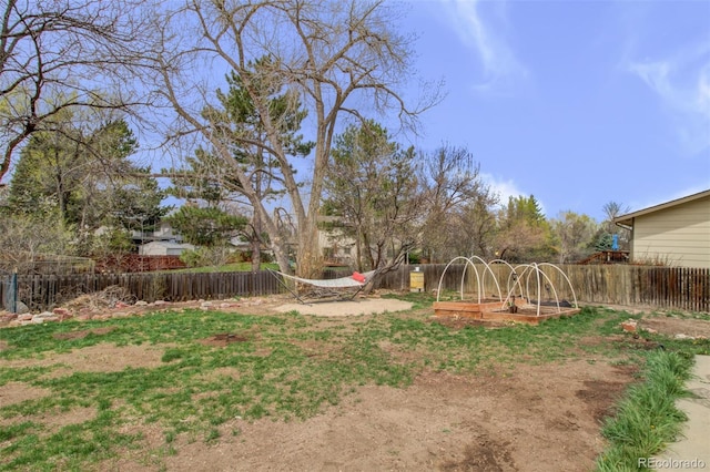 3006 Oro Blanco Dr, Colorado Springs, CO 80917 - view of yard featuring a fenced backyard and a garden