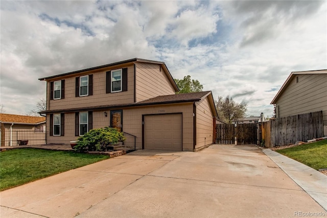 view of front facade with driveway and an attached garage