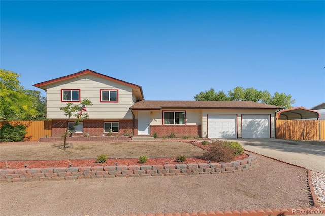 tri-level home with a garage