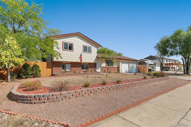 split level home with a garage