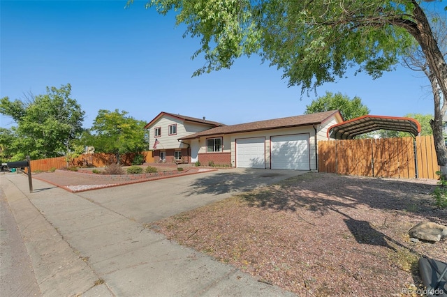 view of front of property featuring a garage