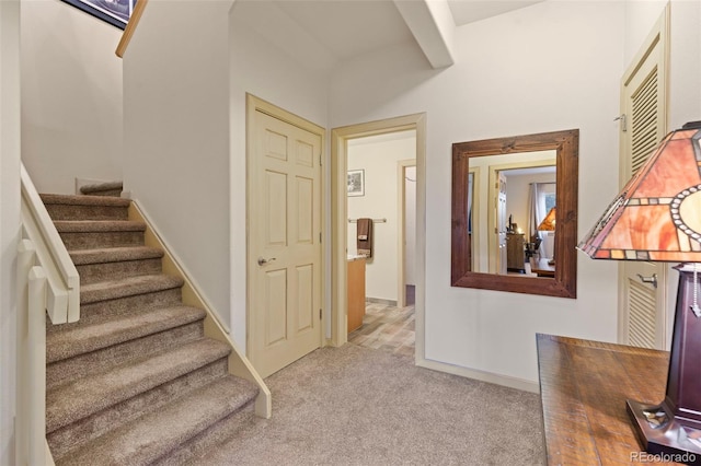 85 Lookout Ridge Dr, Dillon, CO 80435 - staircase featuring carpet