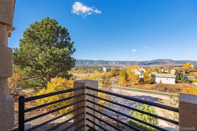 balcony with a mountain view