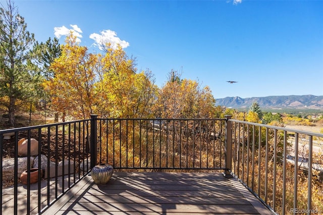 balcony with a mountain view