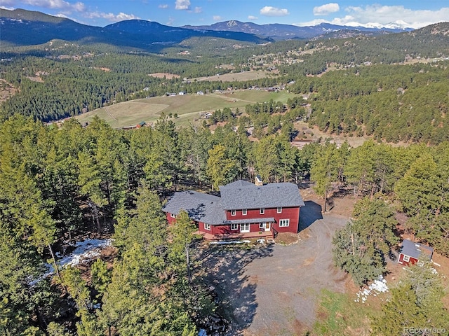 bird's eye view featuring a mountain view