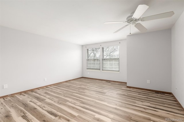 5316 S Jellison St, Littleton, CO 80123 - empty room with light wood-type flooring, ceiling fan, and baseboards