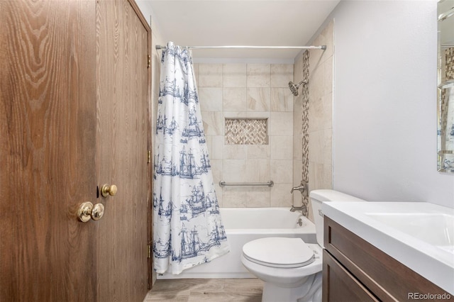 5316 S Jellison St, Littleton, CO 80123 - bathroom with shower / tub combo with curtain, toilet, and vanity