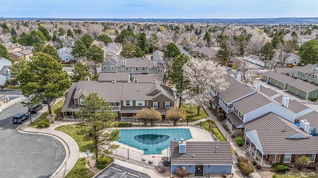 5316 S Jellison St, Littleton, CO 80123 - aerial view of residential area with a pool area