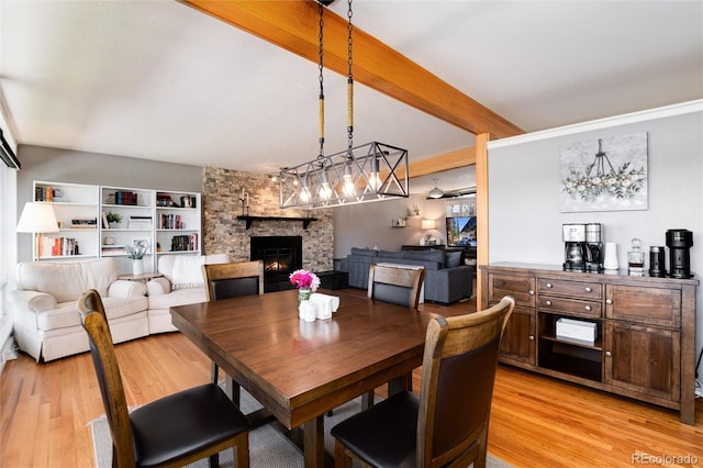 4545 S Lipan Ct, Englewood, CO 80110 - dining room featuring a fireplace and light wood finished floors