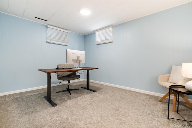 4545 S Lipan Ct, Englewood, CO 80110 - office area featuring carpet floors and baseboards