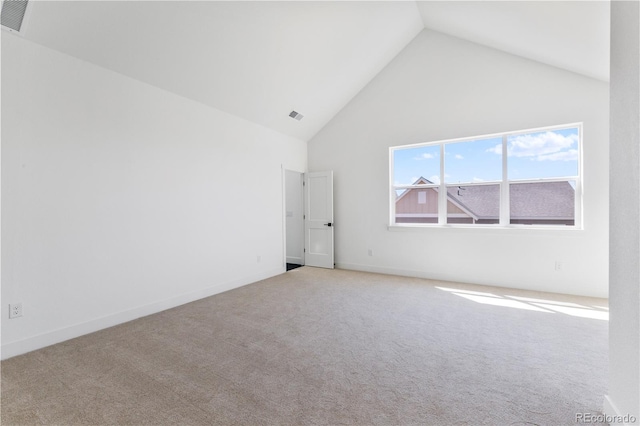 5626 W 142nd Ave, Broomfield, CO 80020 - carpeted spare room featuring high vaulted ceiling and baseboards