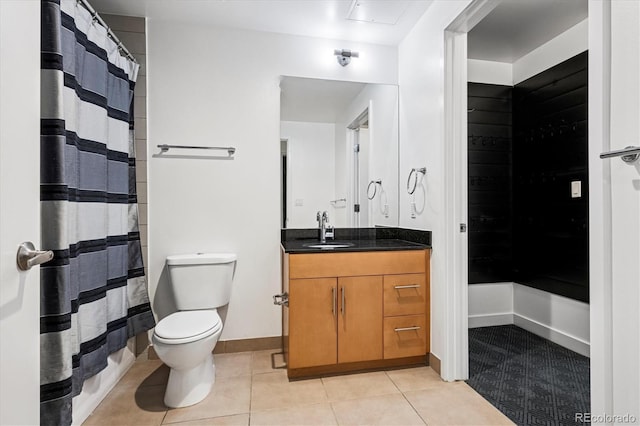 891 14th St Unit 2105, Denver, CO 80202 - bathroom with vanity, tile patterned floors, and a shower with shower curtain