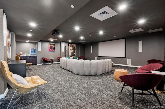 891 14th St Unit 2105, Denver, CO 80202 - carpeted home theater with recessed lighting