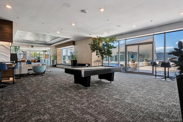 891 14th St Unit 2105, Denver, CO 80202 - rec room with carpet floors, pool table, and recessed lighting