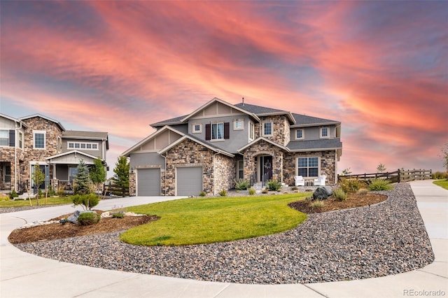 11522 Trona Ct, Parker, CO 80138 - craftsman house featuring stone siding, driveway, roof with shingles, and stucco siding