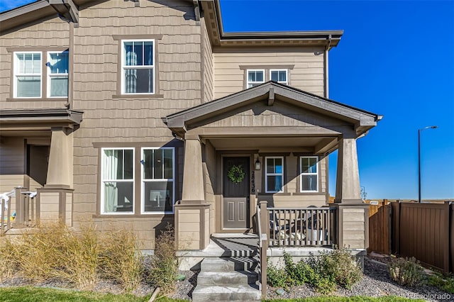 view of front of home featuring a porch