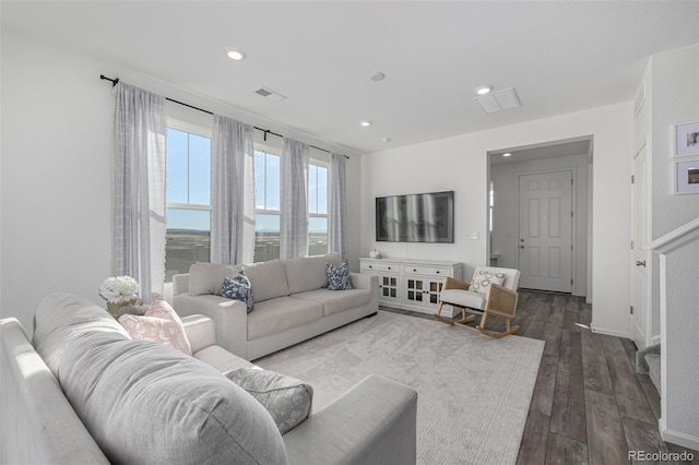 living room featuring hardwood / wood-style flooring