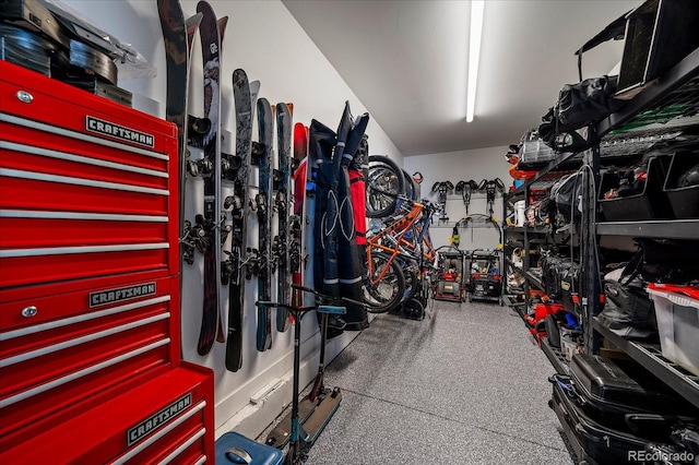 garage featuring bike storage