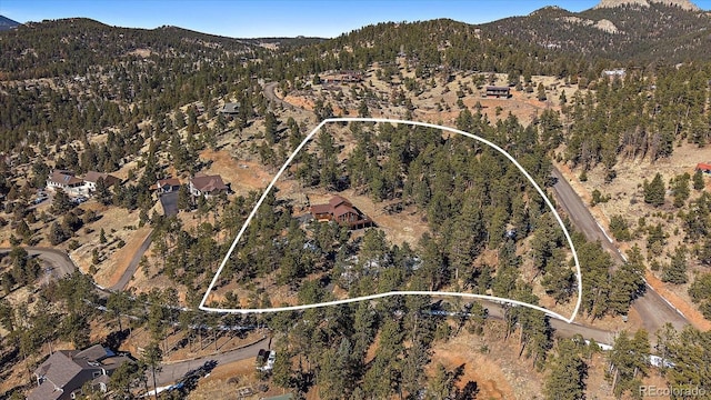 aerial view with a forest view and a mountain view