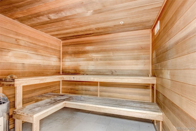 view of sauna