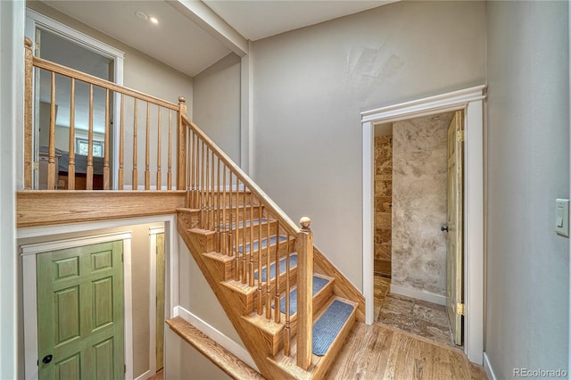6375 Terrace Ln, Salida, CO 81201 - stairs featuring wood finished floors