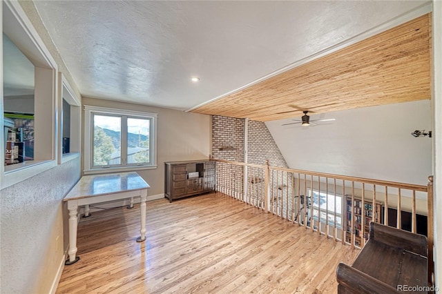 6375 Terrace Ln, Salida, CO 81201 - unfurnished office featuring a ceiling fan and wood finished floors