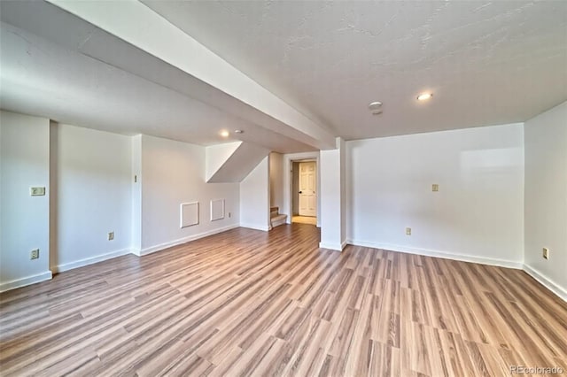 6375 Terrace Ln, Salida, CO 81201 - bonus room featuring wood finished floors, recessed lighting, and stairway