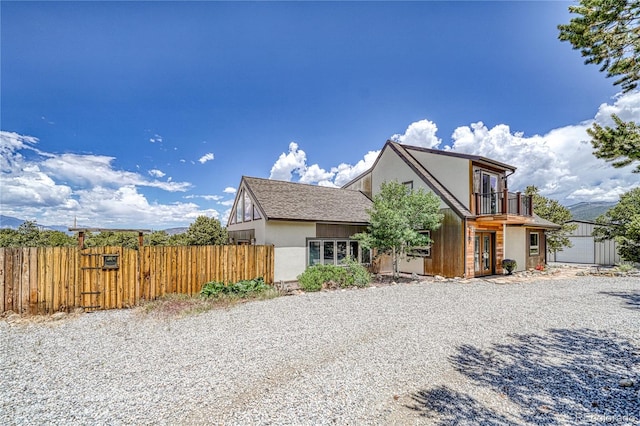 6375 Terrace Ln, Salida, CO 81201 - view of front facade with a balcony and stucco siding