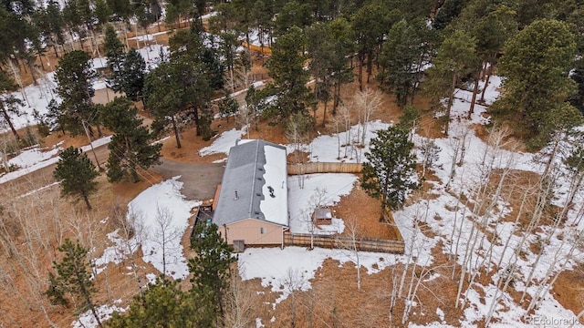 view of snowy aerial view