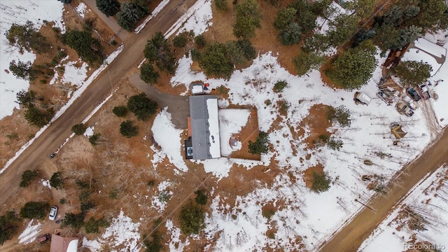 view of snowy aerial view