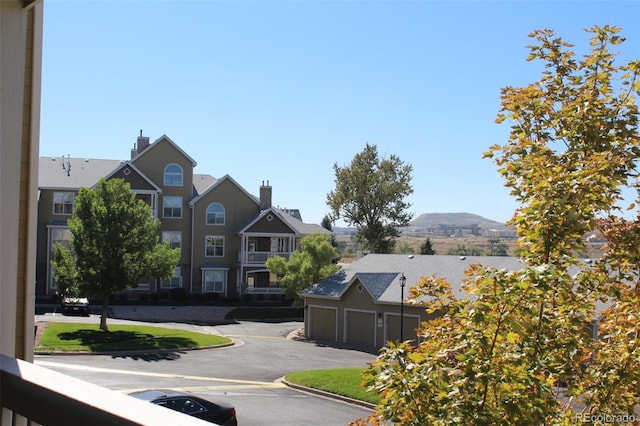 exterior space with a mountain view