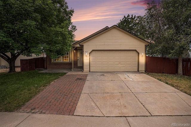 8401 Sandreed Cir, Parker, CO 80134 - ranch-style house featuring driveway, a garage, and brick siding